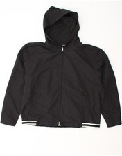 IZOD Womens Hooded Tracksuit Top Jacket UK 18 XL Black Polyester CO05
