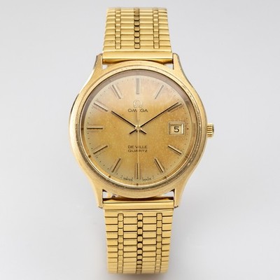 Omega De Ville Quartz Men Gold-Plated Vintage Warm-Patina Watch