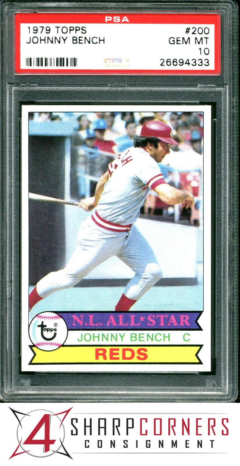 1979 TOPPS #200 JOHNNY BENCH REDS HOF PSA 10