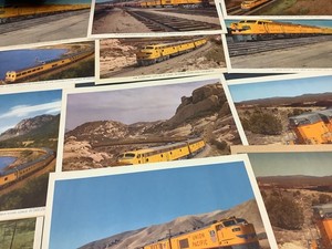 12  VTG  Union Pacific Diesel Train Color Photo Prints. 12 1/2" X 10 1/2" ds17
