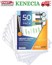50-Pack Clear Sheet Protectors 8.5 x 11 Inch Heavy Duty Plastic Sleeves Top