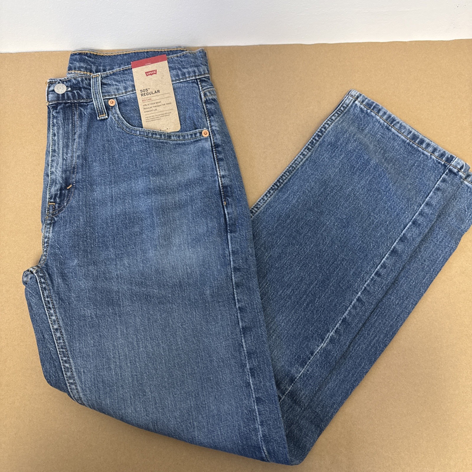 Levi's 505 Regular Eco Ease Straight Leg Jeans 31 x 30 BLUE thumbnail 2