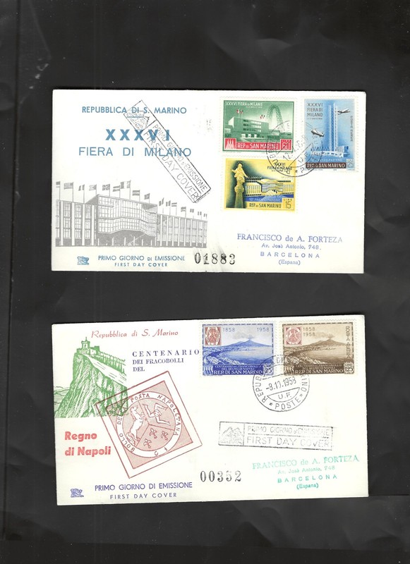 SAN MARINO-COVERS-MIXED PERIODS-SELECTION OF 6-F-VF-#1