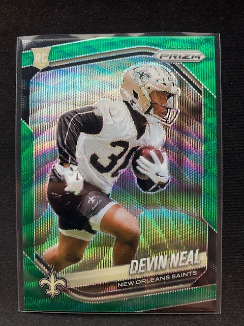 2025 Panini Prizm #393 Devin Neal Green Wave RC New Orleans Saints