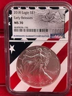 2018 $1 AMERICAN SILVER EAGLE NGC MS70 EARLY RELEASES FLAG LABLE