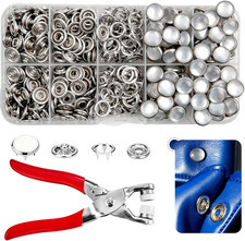 100 Set Pearl Snaps Button Kit with Fastener Pliers