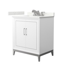 Wyndham Collection WCH515130S-QTZ-US3MXX Marlena 30" - White / Giotto Quartz Top