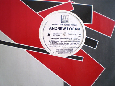 A5-MOTOWN-ANDREW LOGAN-LIVING IN A WORLD -UK 12'' SINGLE-1994-NM-DJ PROMO