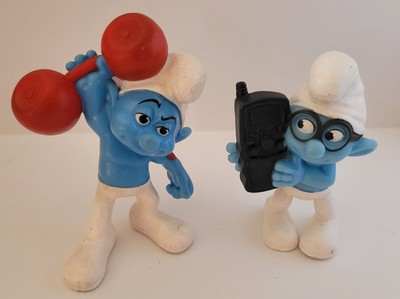McDonalds 2011 Smurf Toys Brainy And Hefty Used