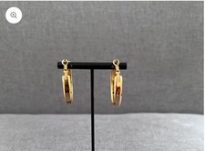 18k Gold Filled Diamond Cut Hoop Earrings 1.75  