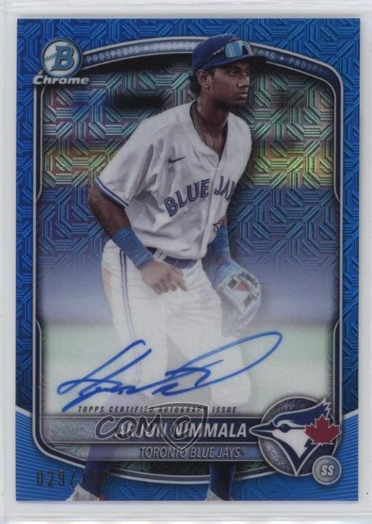 2025 Bowman Chrome Prospect Mega Box Blue Mojo Refractor /150 Arjun Nimmala Auto