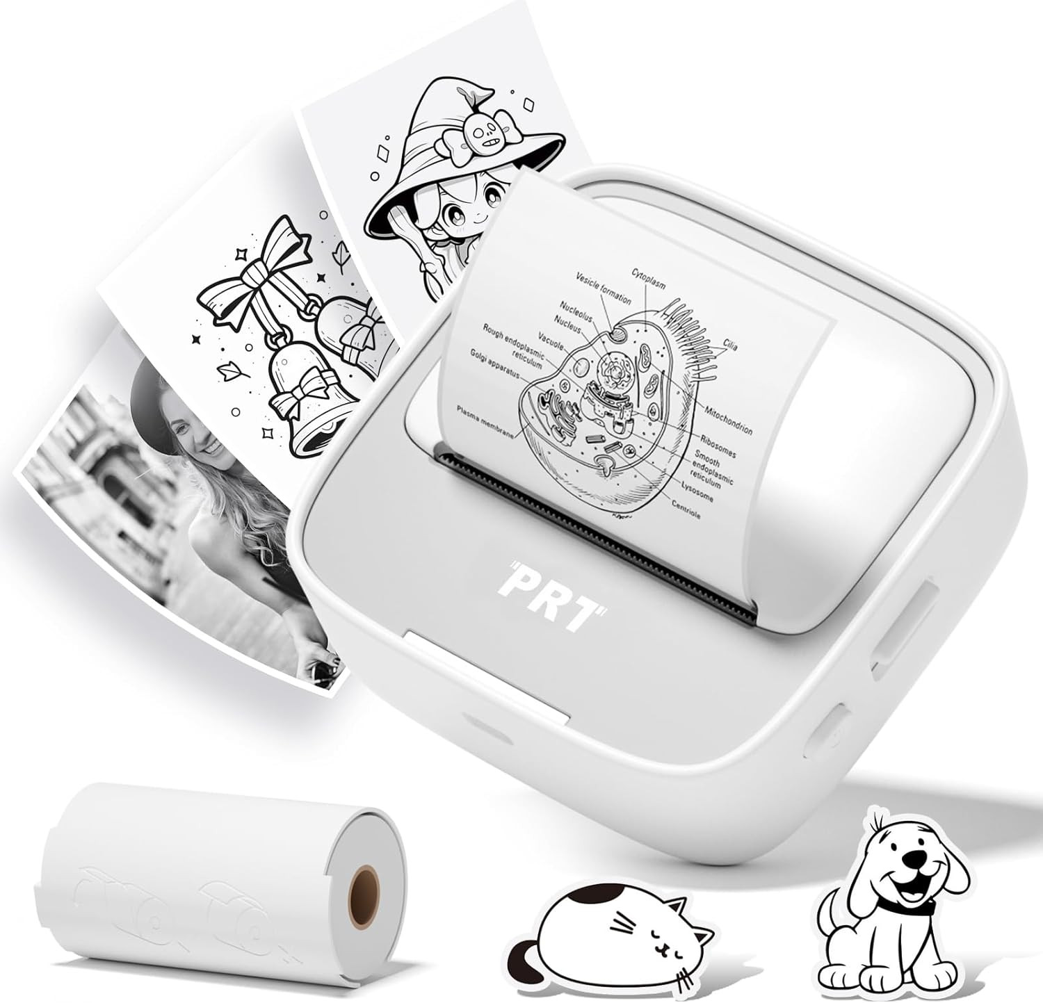Mini Sticker Printer, Portable Thermal Printer with 1 Roll Sticker Paper, Inkles. Available Now for $42.99