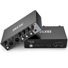 EBXYA 2x2 Audio Interface for Recording Music, 24-bit/192kHz Plug and Play USB I