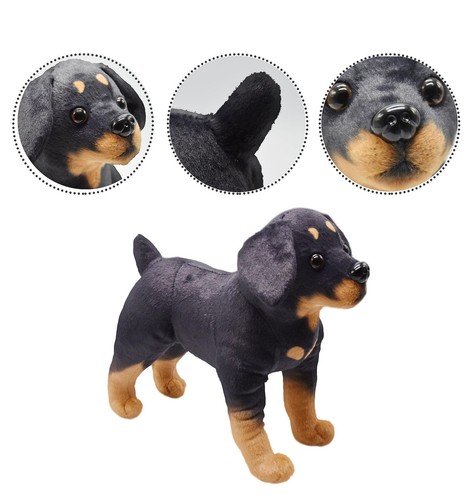 Lifelike Rottweiler Dog Stuffed Animal Simulated Plush Puppy Toy Doll Super R... - Picture 5 of 7