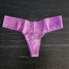 Vintage Y2K Victoria's Secret The Lacie Thong Size S String Panties Purple EUC