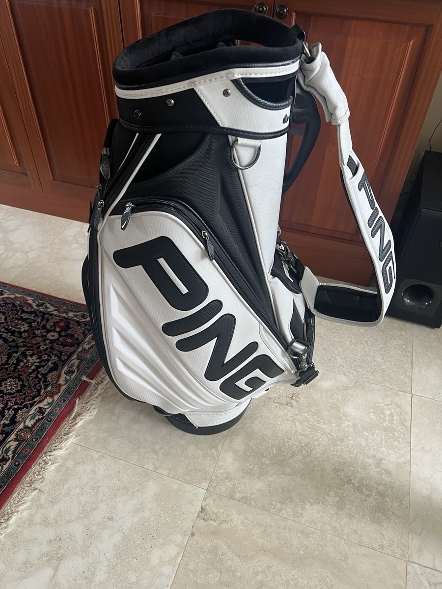 Vintage PGA Pro PING Tour Staff White & Black Leather 6-Way Golf