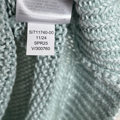 Banana Republic Fitted Linen Short Sleeve Sweater Surf Spray Green Womens XS - Picture 7 of 8