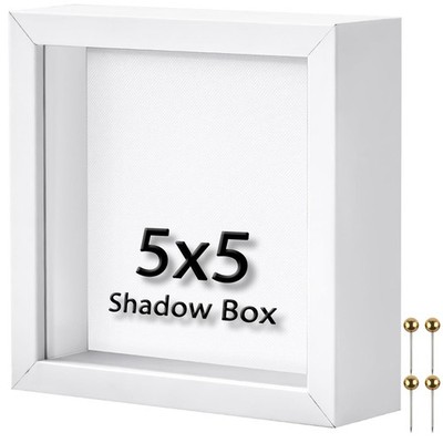 5x5 Inch Small Shadow Box Frame Memory Display Case for Memorabilia Flowers