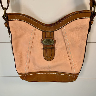NWT BOC Crossbody Purse Shoulder Bag Peach & Brown Faux Leather Born Concept