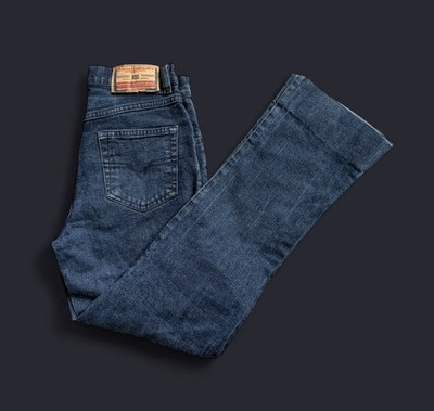 Diesel Industry Rare Vintage Blue Denim Bootcut Flared Jeans Wool Blend Waist 26