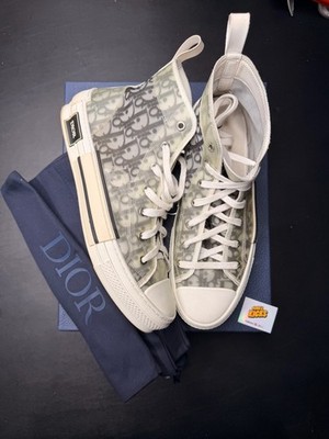 B23 League High-Top Sneaker White and Black Dior Oblique Canvas Size 44 US 11