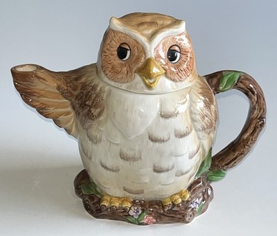 Vintage Otagiri Eule Teekanne handbemalt Keramik Mary Ann Baker Made in Japan