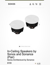 Sonos In-Ceiling by Sonance White Pair