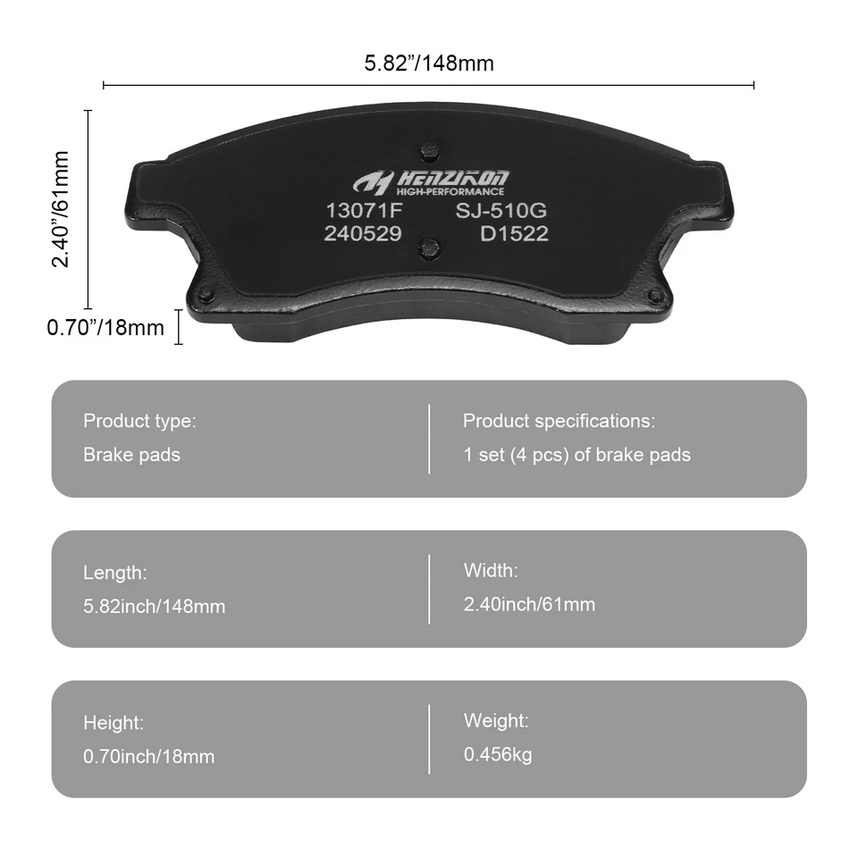 Front Rear Ceramic Brake Pads fits CHEVROLET 2012-2014 ORLANDO 2013-2017 SONIC🔥 - Image 4 of 4