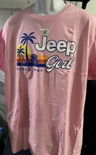 NEW JEEP Girl Pink T Shirt  Licensed Product Wrangler Jedco NWT LG Buck Wear NEW