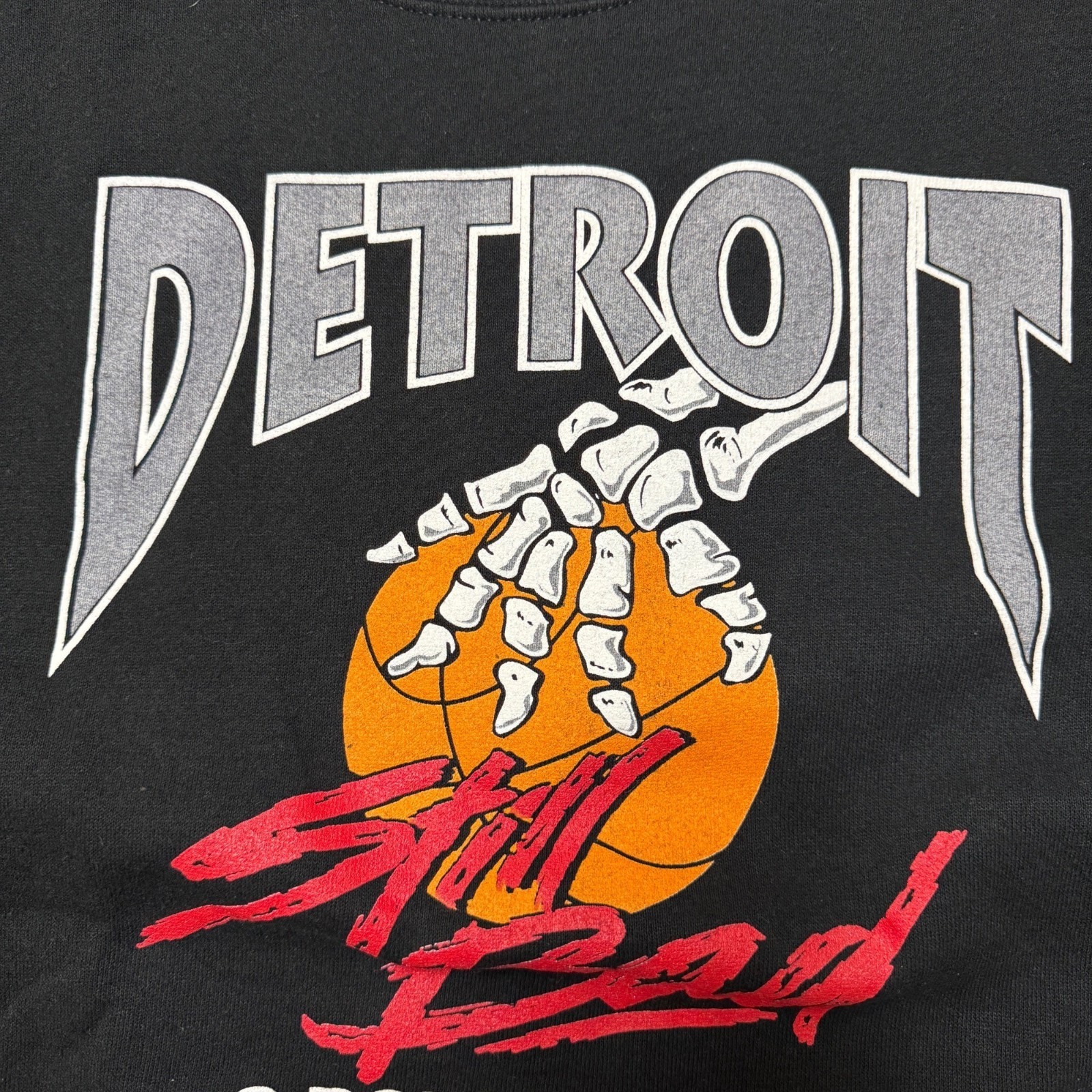 Vintage Lee Detroit Pistons Sweatshirt Men's L Black USA Bad Boys Still Bad 90s image 4