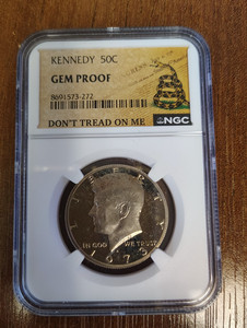 1973-S 50C Kennedy Half Dollar Gen Proof Don't Tread On Me. NGC