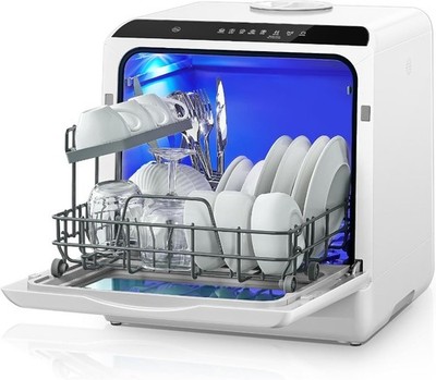 Countertop Dishwasher with Delay Start No Hookup Needed 5+1 Wash Programs
