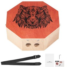 Uimoso Adjustable Wooden Cajon Drum with Guitar Strings and Carrying Strap