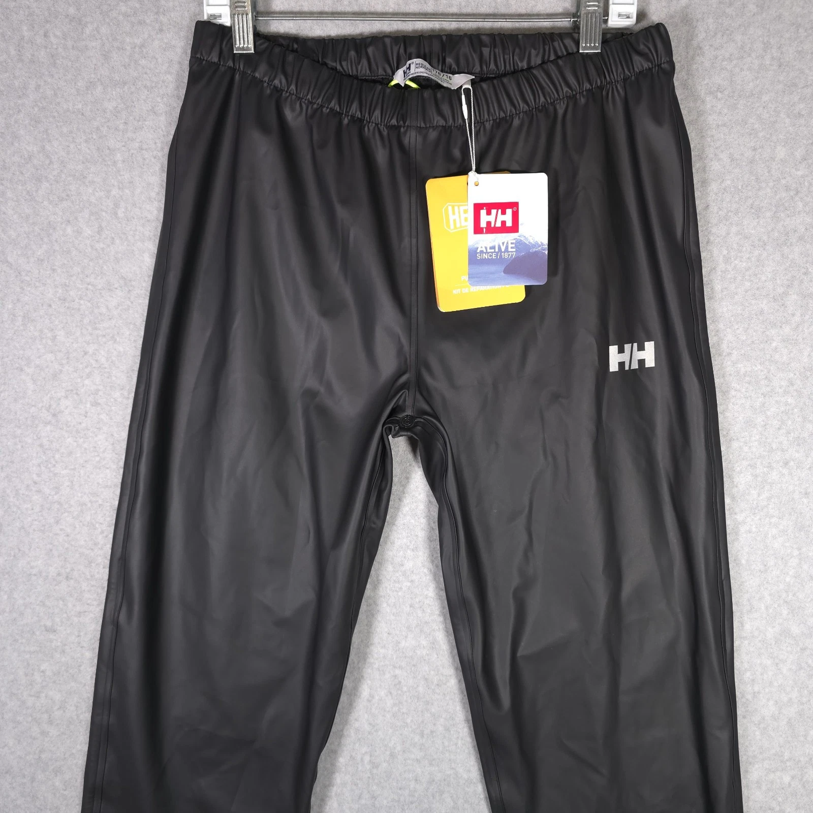 Helly Hansen Moss Jr Youth Black Welded Seam Lightweight Rain Pants 30-34x29