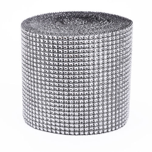 Galon Ruban Strass Faux Diamant 24 Rangs - 1 Mètre | Décoration Fête Mariage Bricolage Argenté