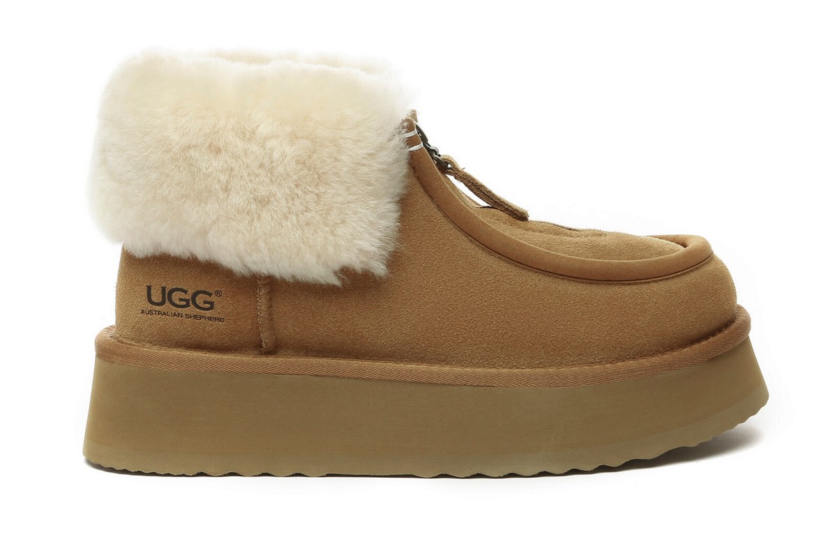 AUSTRALIAN SHEPHERD®UGG Boots Women Sheepskin Wool Collar Ankle