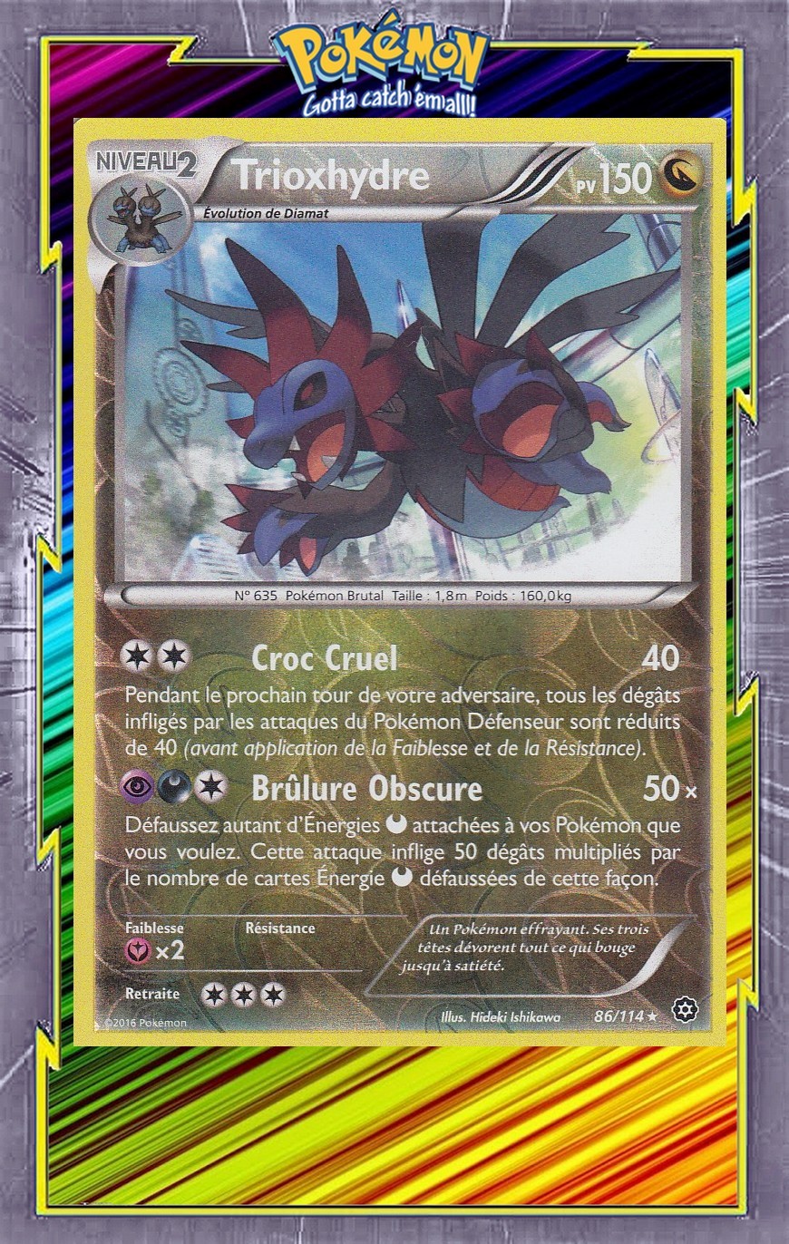 🌈Trioxhydre Reverse-XY11:Offensive Vapeur-86/114-Carte Pokemon Neuve Française