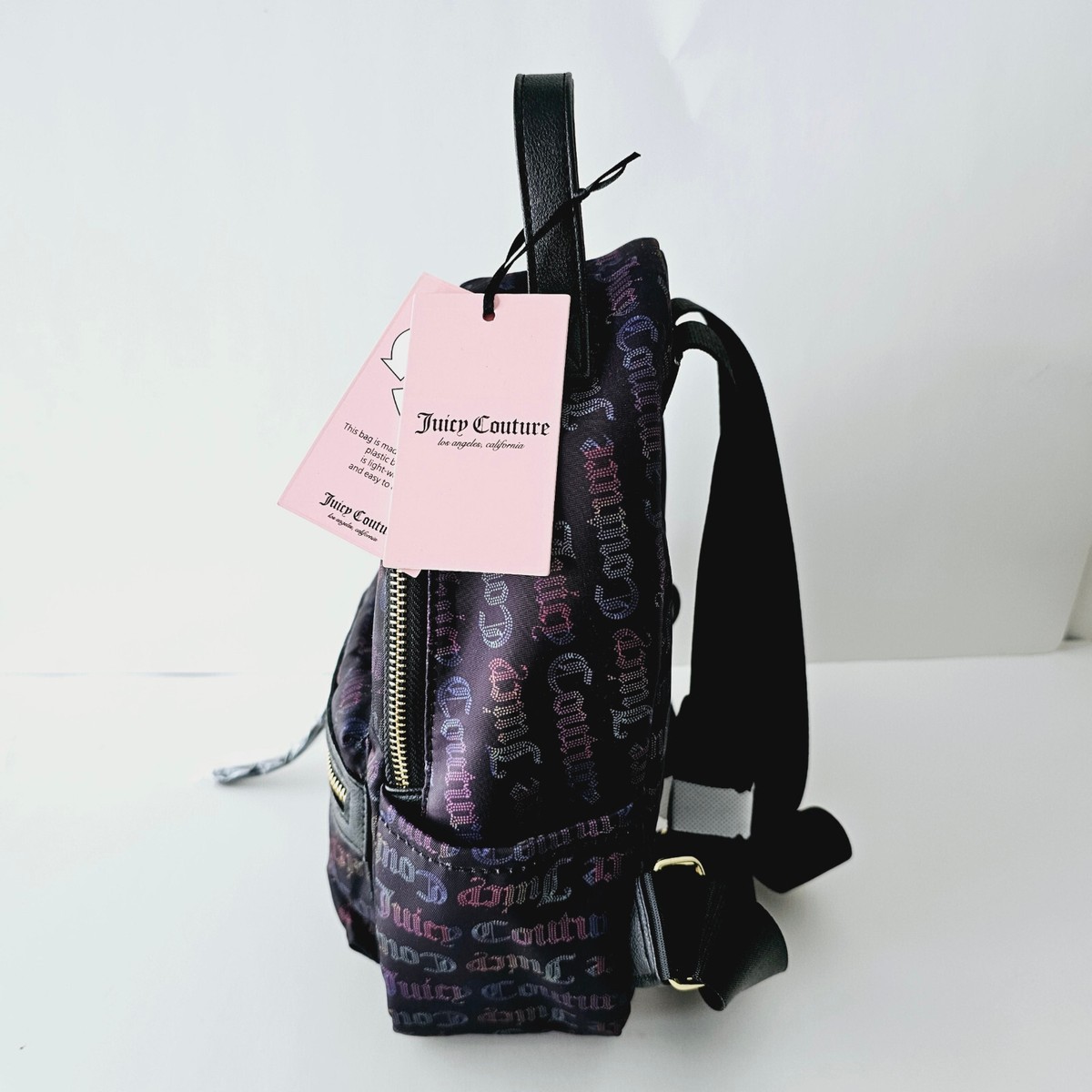 新品＊正規品 Juicy Couture ミニリュック ベロア スエード 黒 Juicy Couture Rosie Nylon Eco Friendly Mini Backpack Black