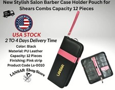 Salon Barber Pu Leather Traveling Case Holder Pouch Accessories Bag Shears Combs