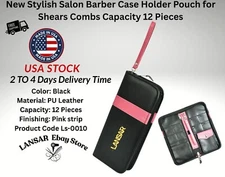 Salon Barber Pu Leather Traveling Case Holder Pouch Accessories Bag Shears Combs