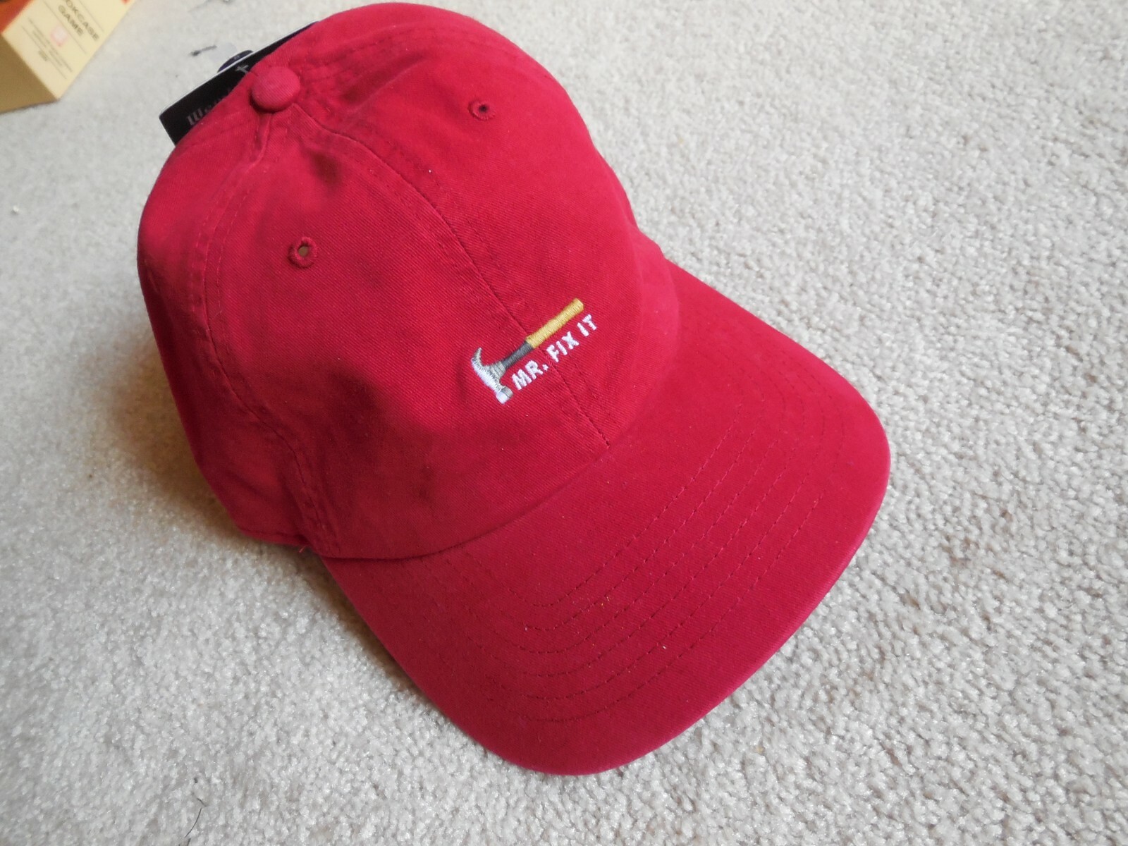 Dad Hat Mr Fix It Red Adjustable 