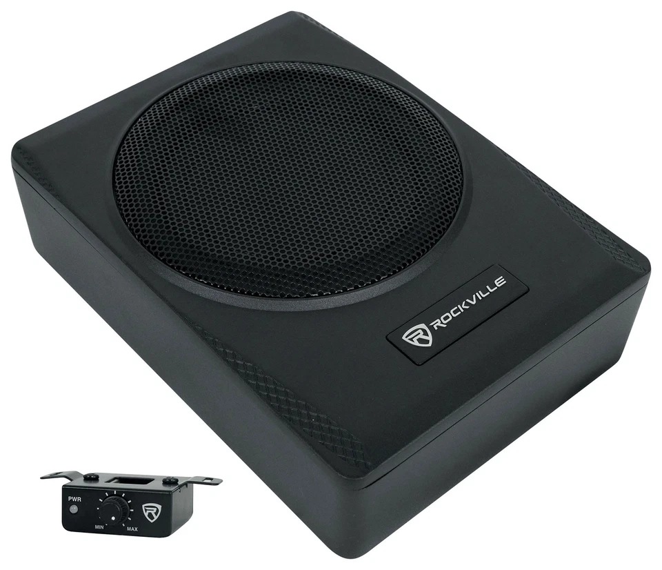 Subwoofer Rockville SS65P 400w 6.5" delgado debajo del asiento activo para automóvil/camión