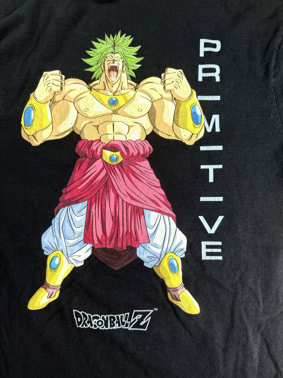 Primitive Dragon Ball Z Broly Legendary Super Saiyan Black T-Shirt Medium