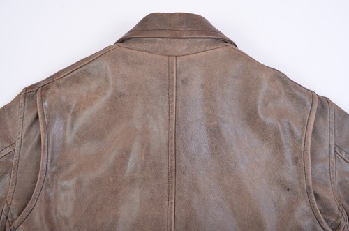 Redskins Vintage Brown Leather Pilot Bomber Jacket Mens sz L-XL - Picture 10 of 11