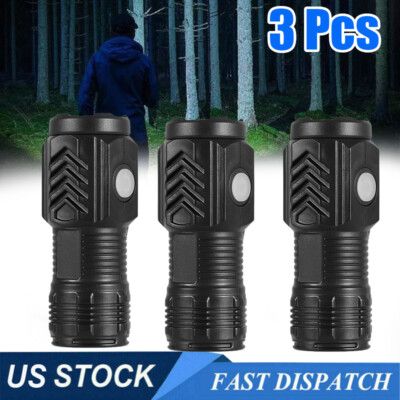 3Pc Three-Eyed Monster Mini Flashlight Super Power Waterproof Travel Flash Light