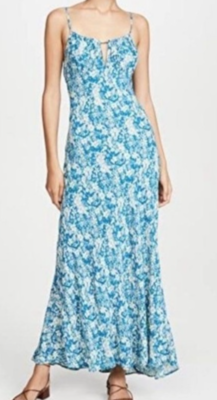 free people bon voyage maxi dress Free People Bon Voyage Blue Floral Maxi Dress Size Large