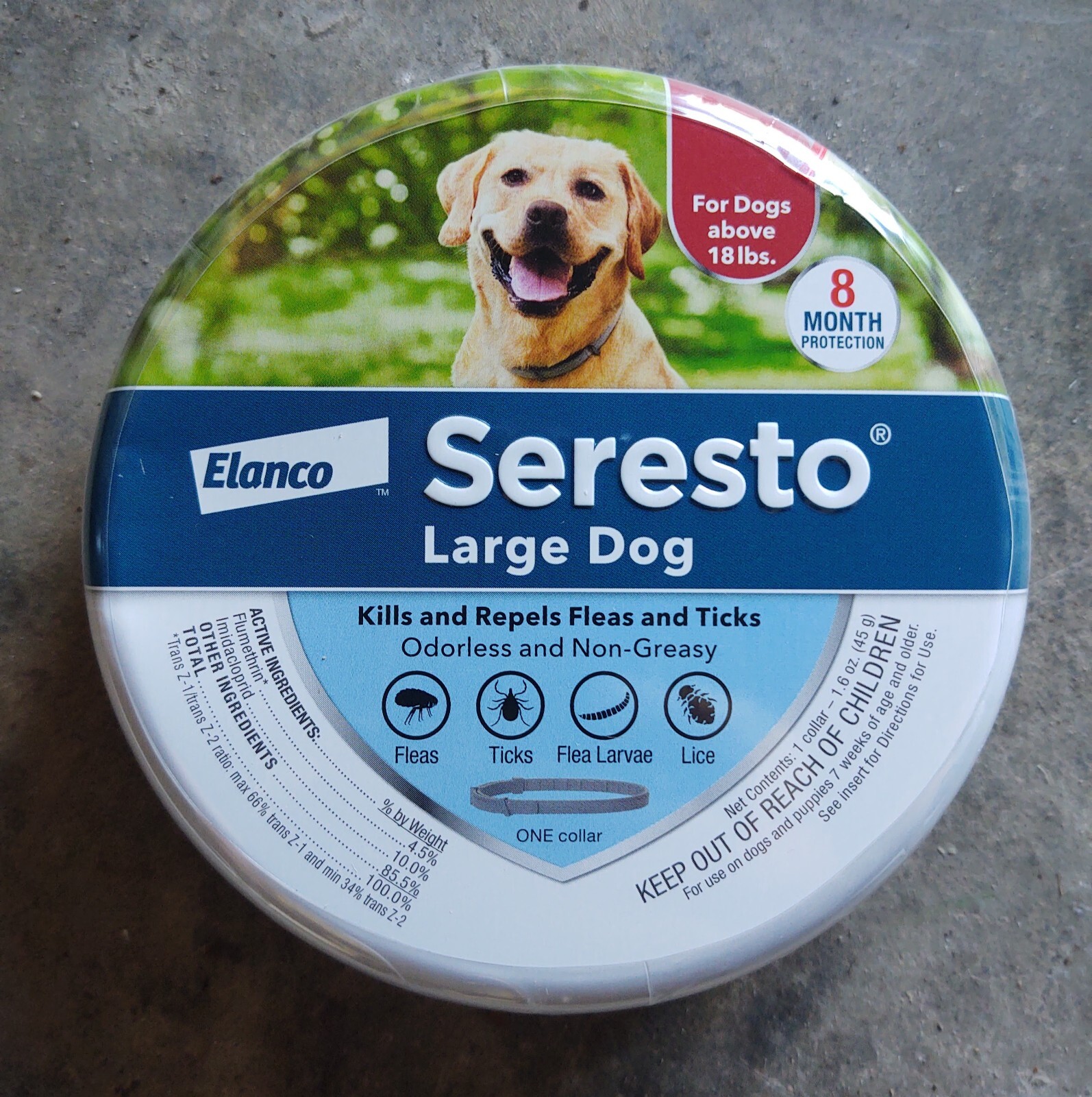 SERESTO FLEA & TICK COLLAR FOR LARGE DOG 18LBS+, AUTHENTIC US VERSION