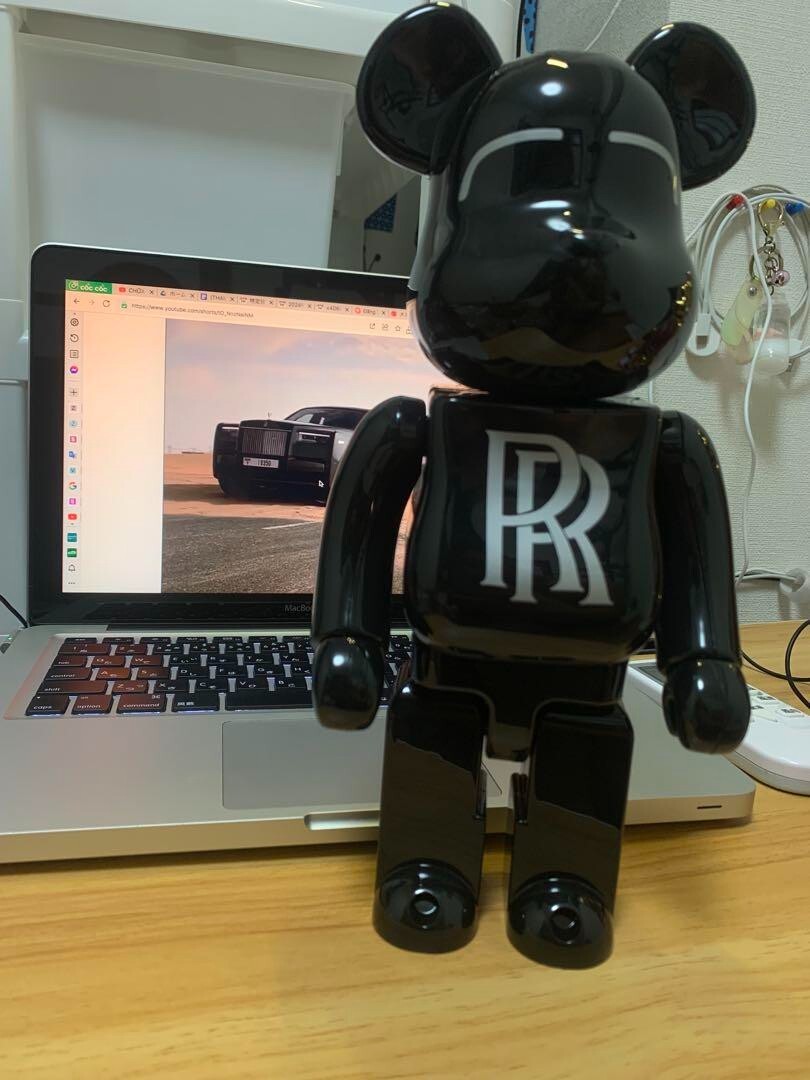 キャラクターグッズ BE@RBRICK Rolls-Royce 400% 400%Bearbrick Rolls-Royce Double R BrightBlack Action Figure