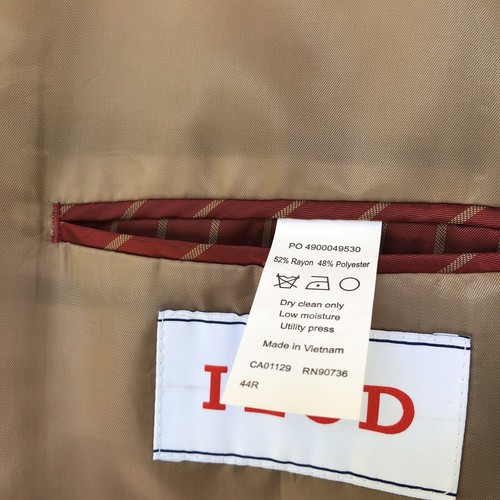 IZOD Sport Coat Jacket Tan Check 2Button 2 Back Vents Size 44 R - Picture 3 of 12