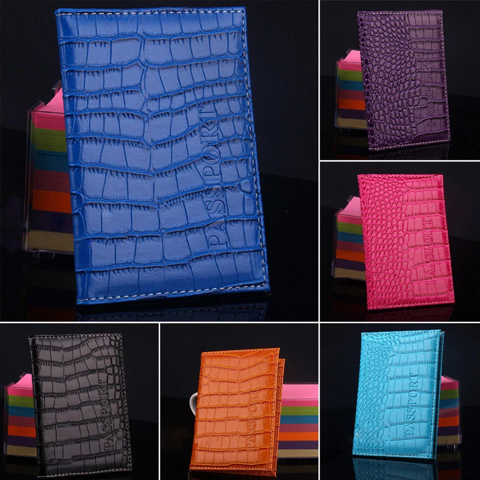 Organizador de pasaporte de cuero de viaje con soporte para tarjeta funda protectora billetera Foto 2 de 4